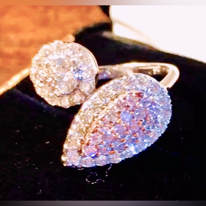 Genuine Pink Diamond Ring. 1.12 Cttw
